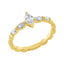 Solitärring 1HN42 aus 18 Karat Gelbgold mit 5 ovalen Diamanten 0,55 ct