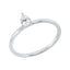 Solitärring 1IE07 aus 18 Karat Weißgold mit Tropfen Diamant 0,26 ct