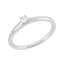 Solitärring 1KE67 aus 18 Karat Weißgold mit Diamant im Smaragdschliff 0,10 ct