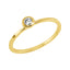 Solitärring 1KK75 aus 18 Karat Gelbgold mit Diaman tim Brillantschliff 0,10ct