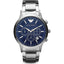 Emporio Armani Renato Chronograph Silber Edelstahl Blau AR2448