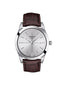 Tissot Herrenuhr Gentleman Silber Braun Leder T127.410.16.031.01