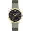 Versace V Circle Unisex Armbanduhr Schwarz Gold