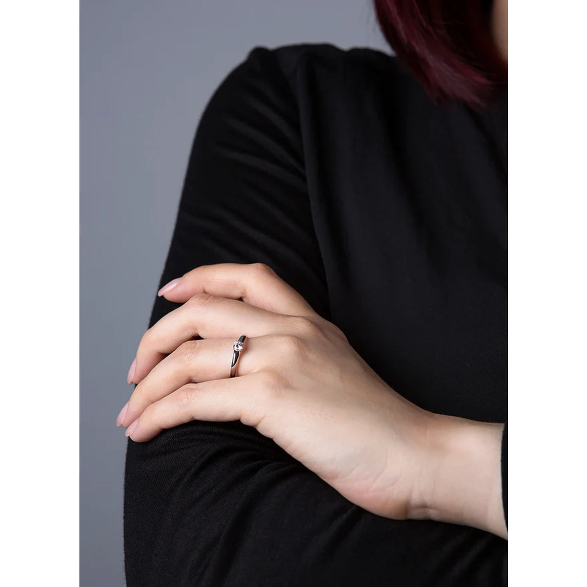 Solitärring 1A442 aus 14 Karat Weißgold mit Diamant 0,25 ct