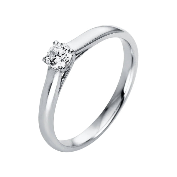 Solitärring 1A442 aus 14 Karat Weißgold mit Diamant 0,25 ct