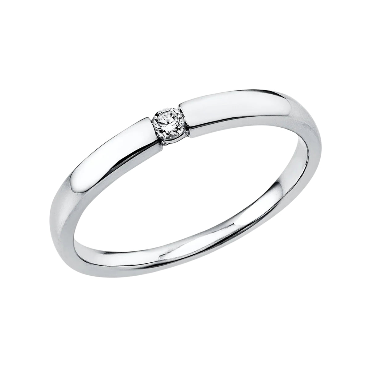 Solitärring 1JT91 aus 18 Karat Weißgold mit Diamant im Brillantschliff 0,05 ct Hauptbild