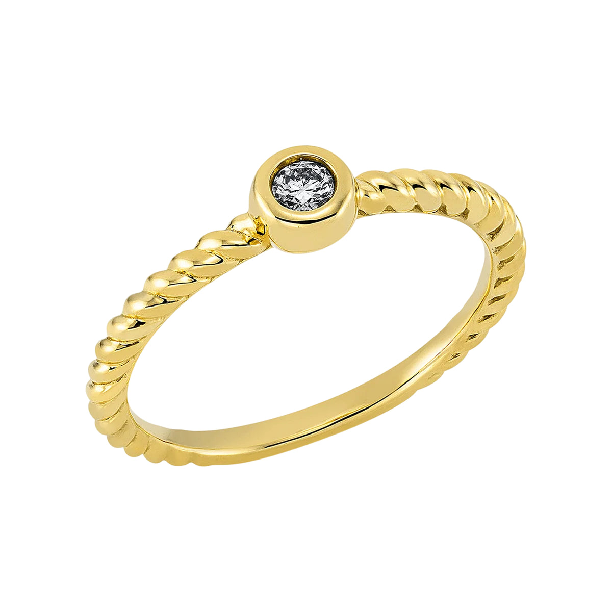 Solitärring 1EJ42 aus 18 Karat Gelbgoldmit Diamant im Brillantschliff 0,08ct Hauptbild