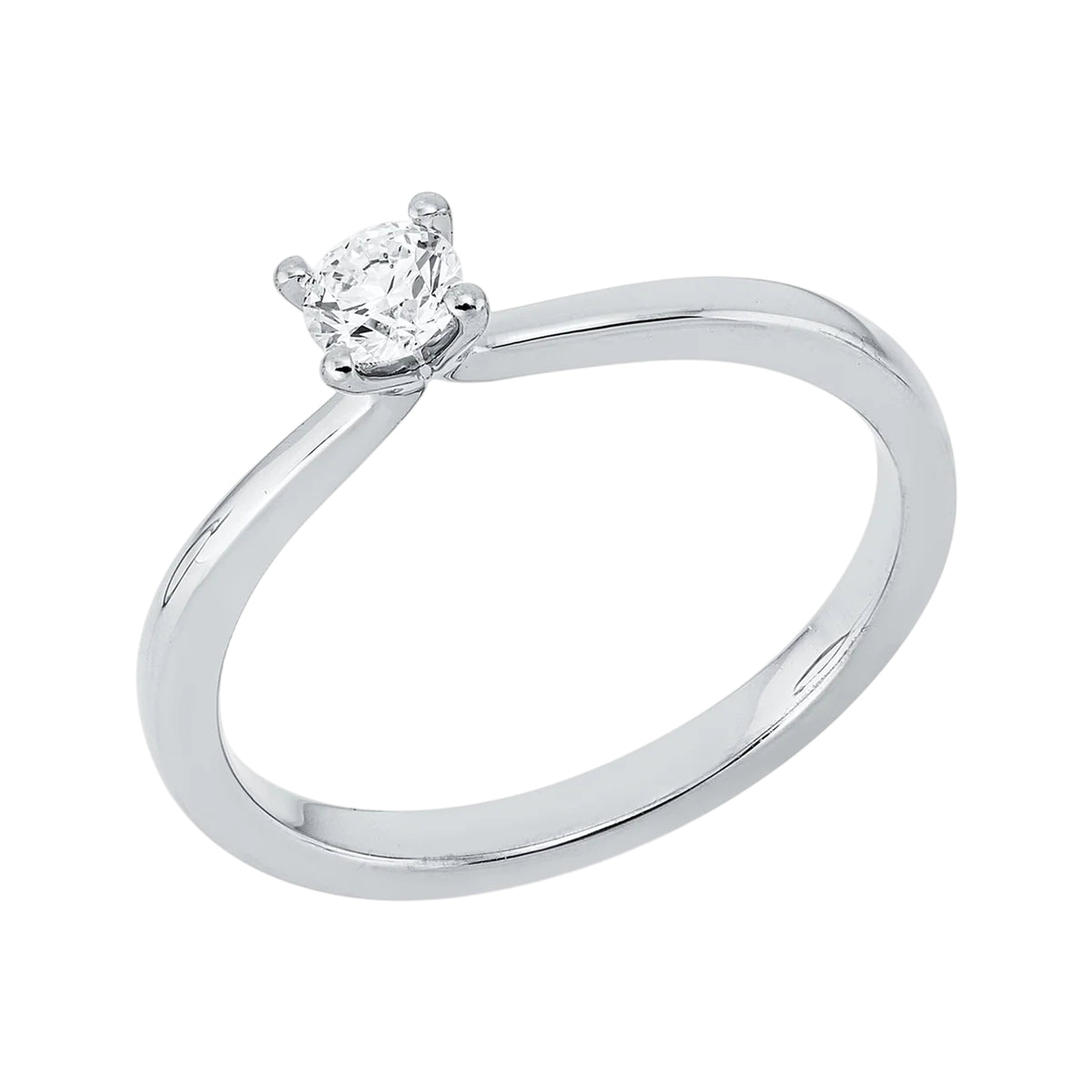 Solitärring 1FB15 aus 18 Karat Weißgold mit Diamant im Brillantschliff 0,27 ct