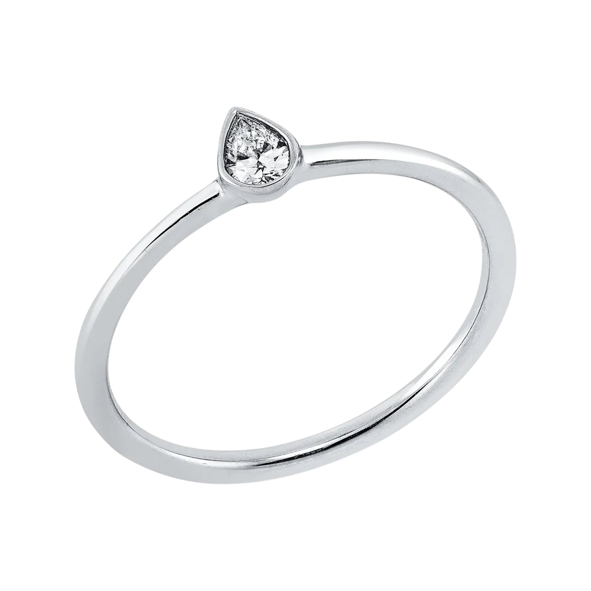 Solitärring 1FW53 aus 18 Karat Weißgold mit tropfenförmigem Diamant 0,11ct Hauptbild
