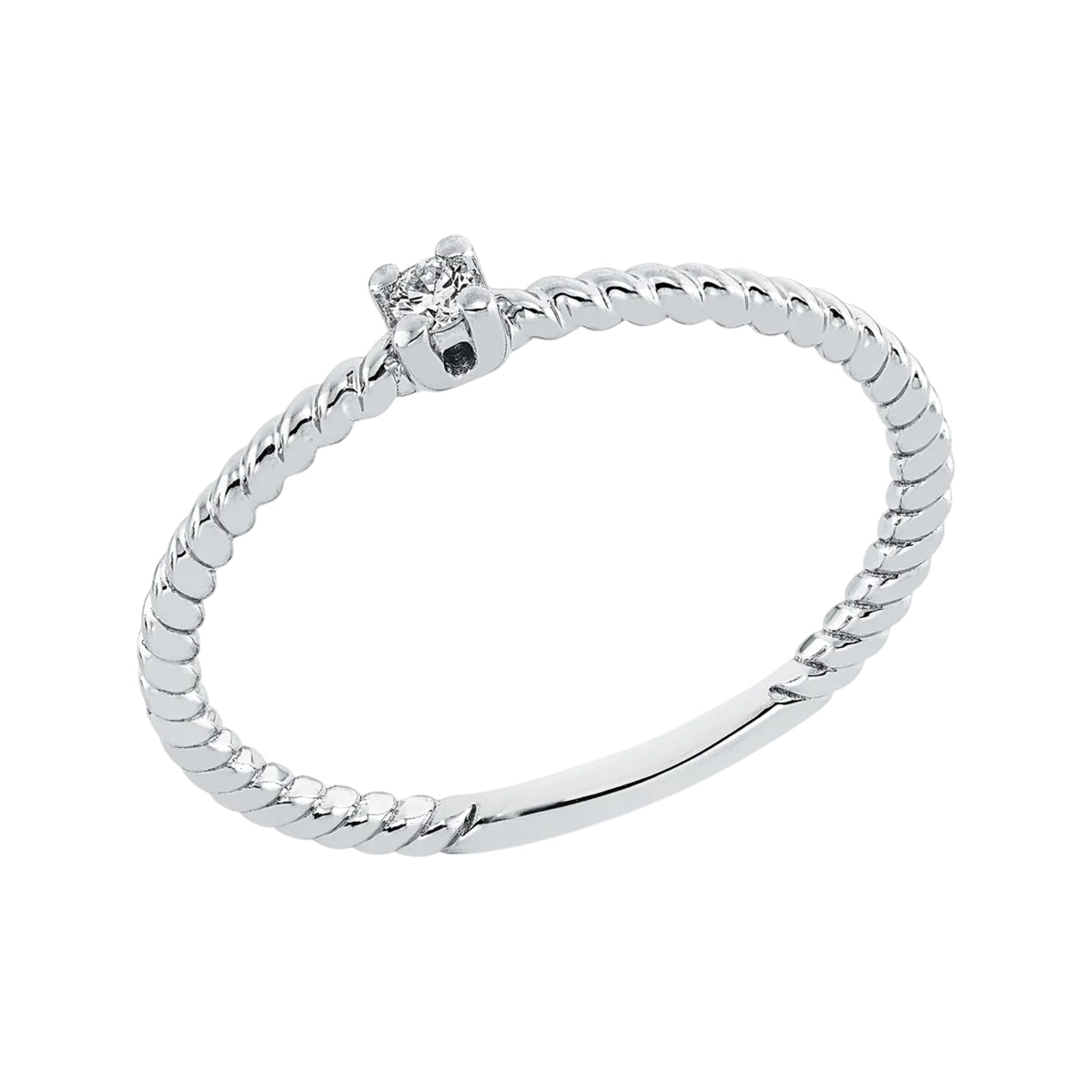 Solitärring 1GH56 aus 18 Karat Weißgold mit Diamant 0,03 ct Hauptbild