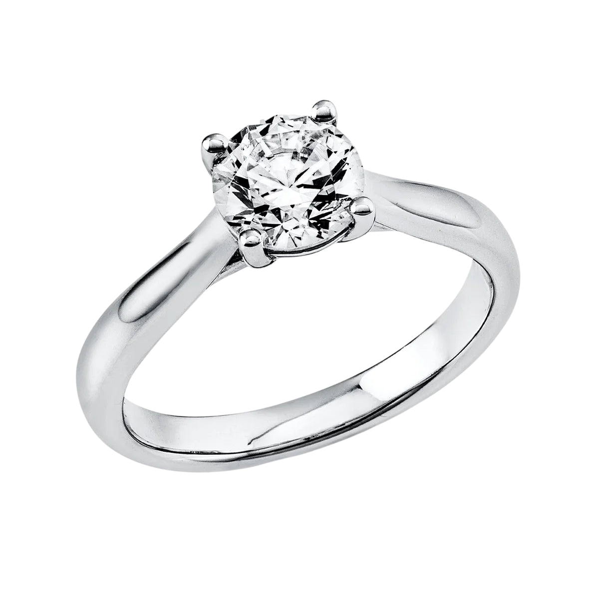 Solitärring 1H988 aus 14 Karat Weißgold mit Diamant im Brillantschliff 1,00ct