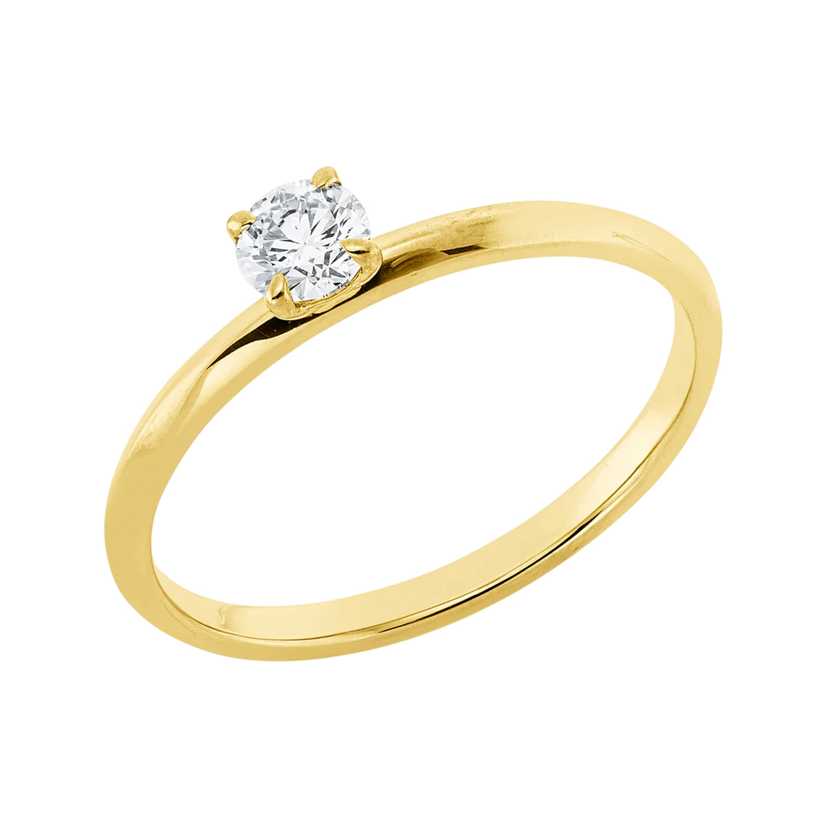 Solitärring 1HM87 aus 18 Karat Gelbgold mit Diamant im Brillantschliff 0,20ct Hauptbild