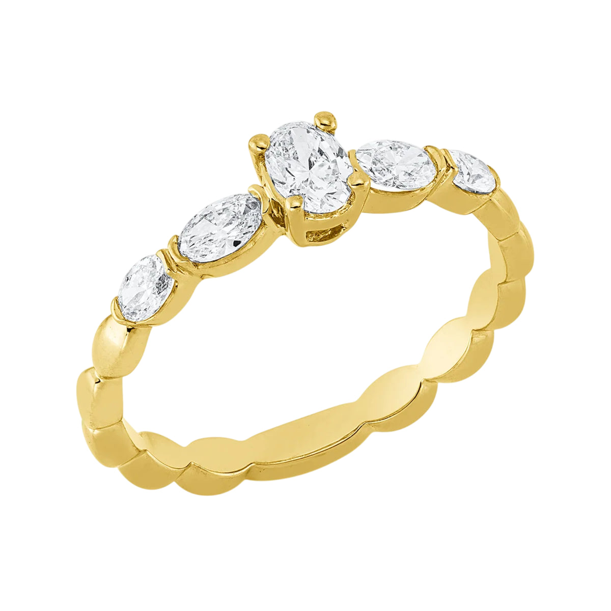 Solitärring 1HN43 aus 18 Karat Gelbgold mit 5 Diamanten 0,32 ct Hauptbild