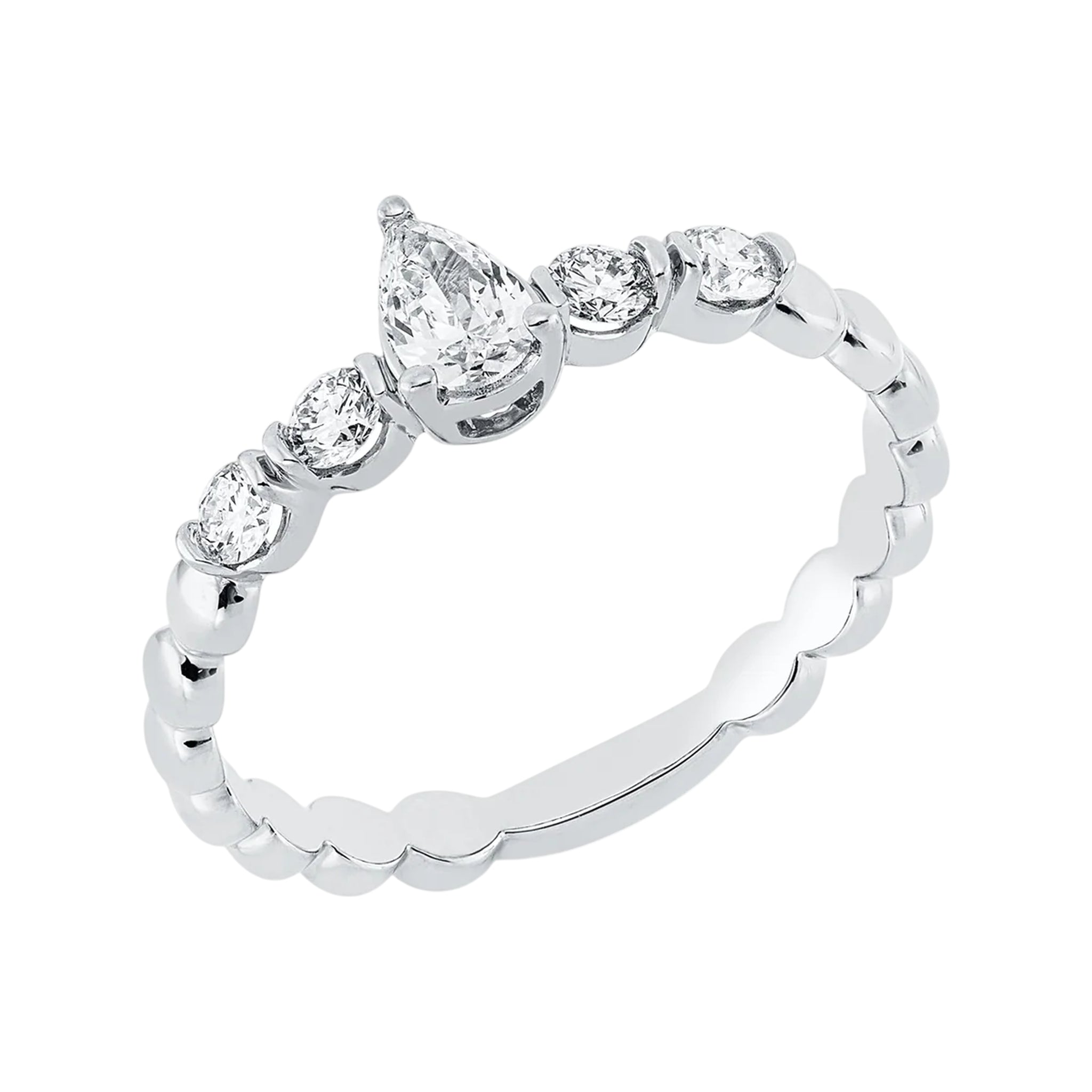 Solitärring 1HN55 aus 18 Karat Gelbgold/Weißgold mit 5 Diamant 0,4ct Zweitbild