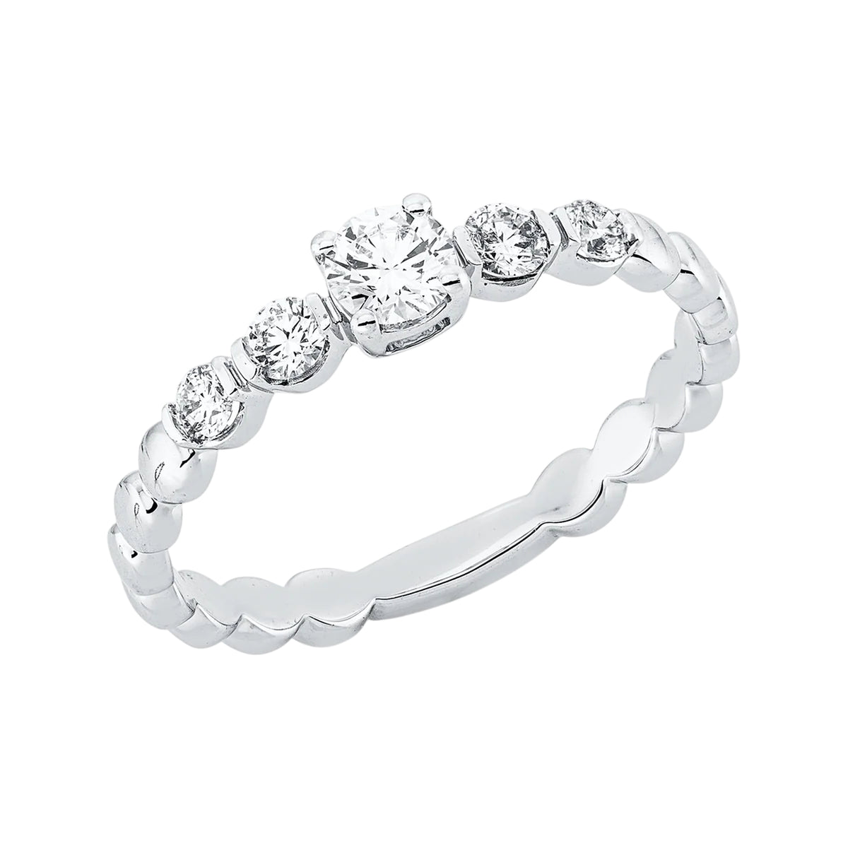 Solitärring 1HN74 aus 18 Karat Weißgold mit 5 Diamanten 0,41 ct Hauptbild