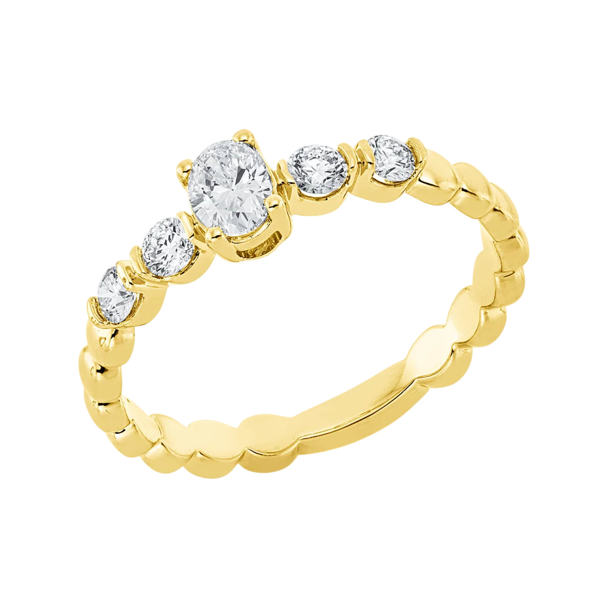 Solitärring 1HN77 aus 18 Karat Gelbgold mit 5 Diamanten 0,39 ct Hauptbild