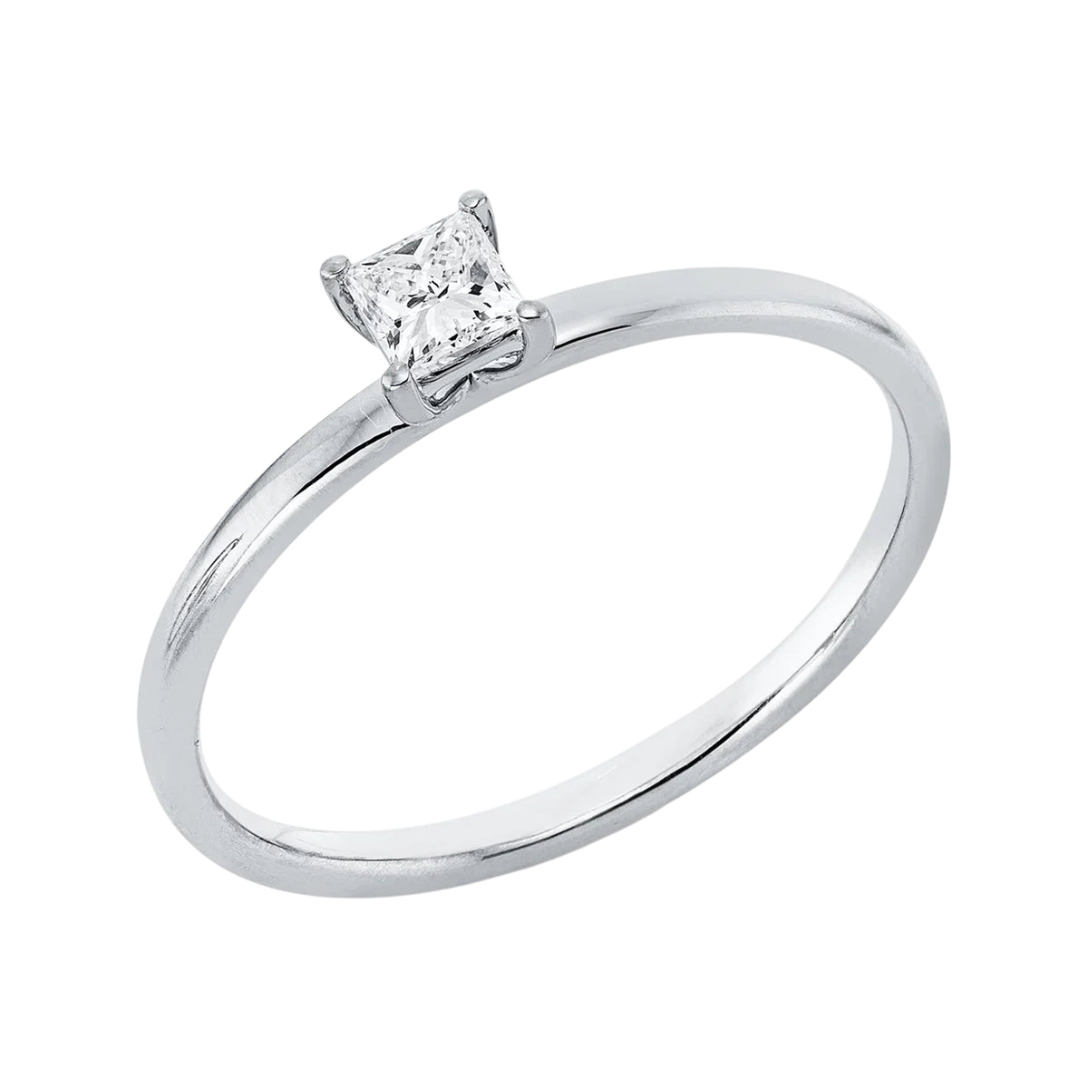Solitärring 1IE02 aus 18 Karat Weißgold mit Diamant im Princessschliff 0,20ct Hauptbild