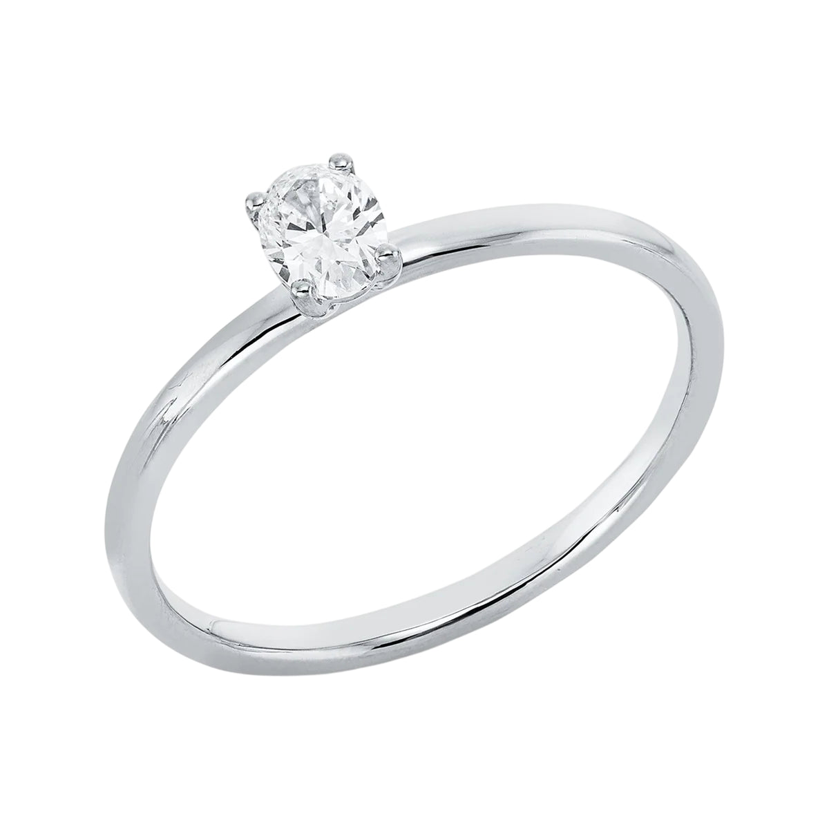 Solitärring 1IE18 aus 18 Karat Weißgold mit ovalem Diamant 0,25ct Hauptbild