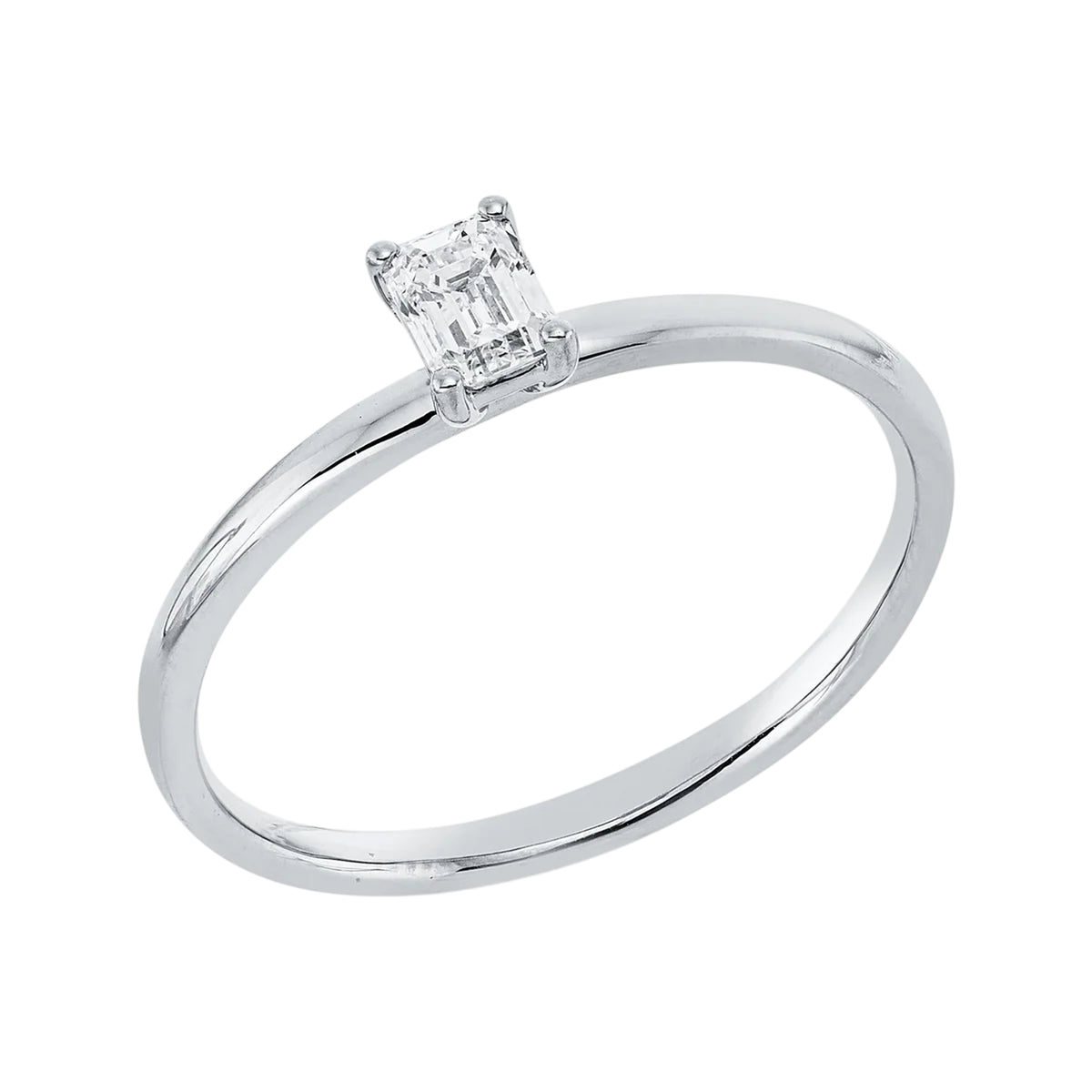 Solitärring 1IE22 aus 18 Karat Weißgold mit Diamant im Smaragdschliff 0,27ct Hauptbild
