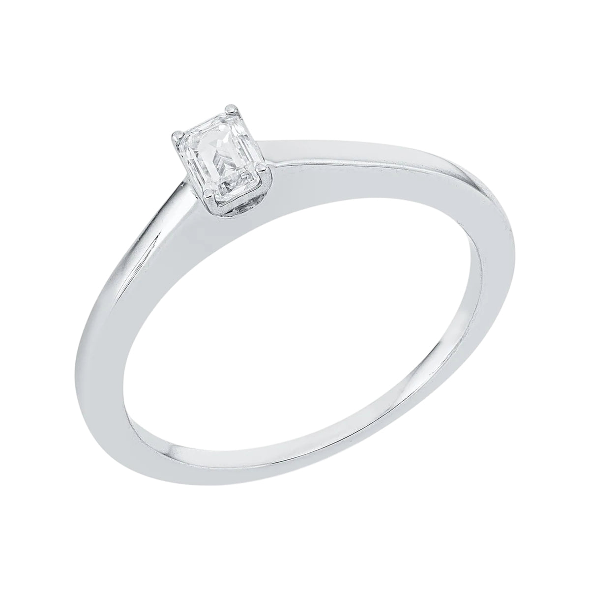 Solitärring 1IE83 aus 18 Karat Weißgold mit Diamant im Smaragdschliff 0,25ct Hauptbild