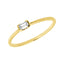 Solitärring 1JL19 aus 18 Karat Gelbgold mit Diamant im Smaragdschliff 0,16 ct
