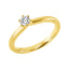Solitärring 1JQ52 aus 14 Karat Gelbgold mit Diamant im Brillantschliff 0,20ct