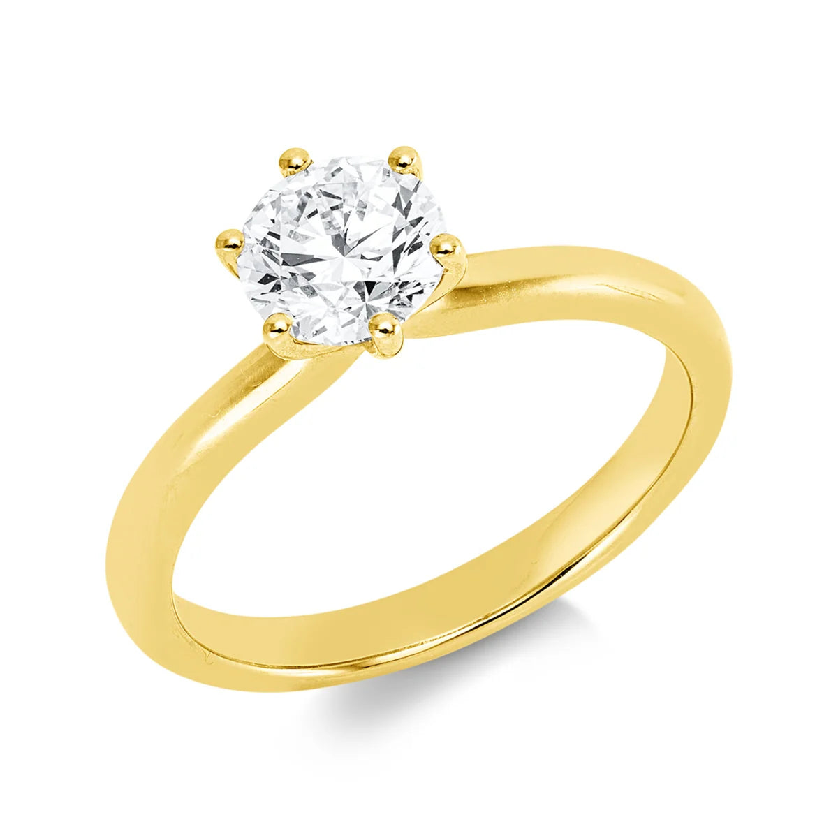 Solitärring 1JW93 aus 18 Karat Gelbgold mit Diamant 1,00 ct