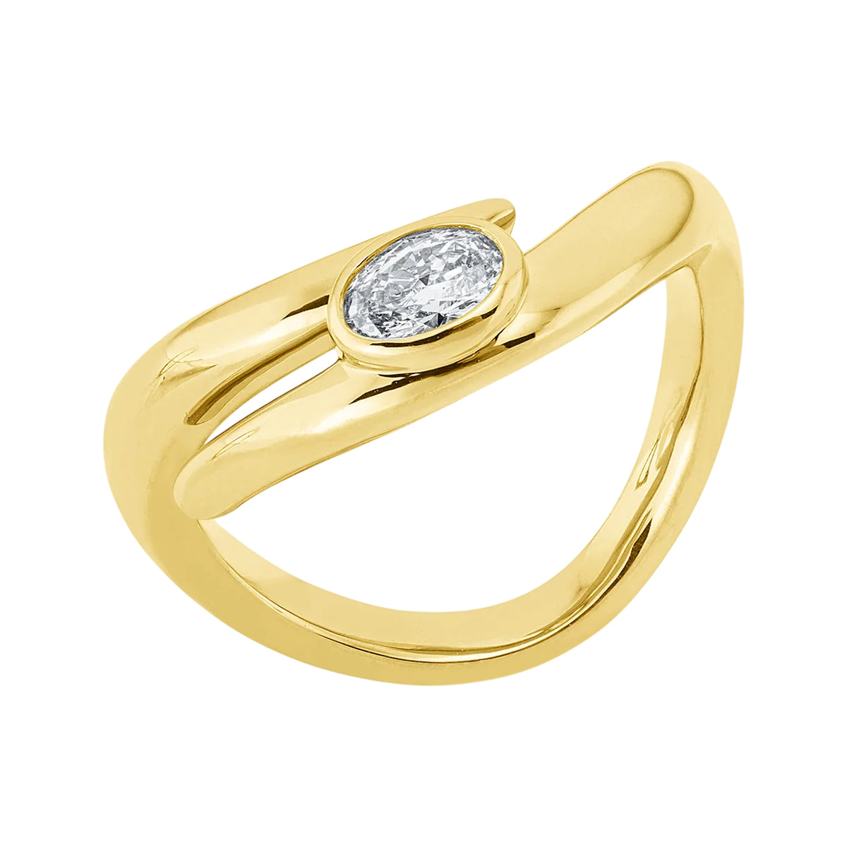 Solitärring 1KC90 aus 18 Karat Gelbgold mit ovalem Diamant 0,28ct