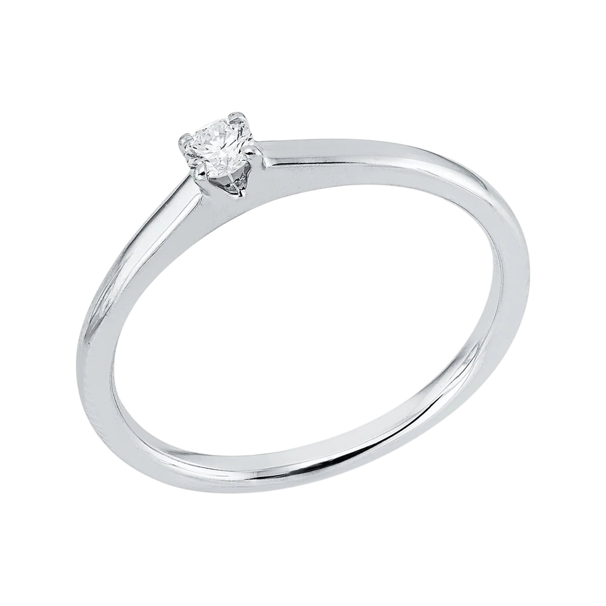 Solitärring 1KE50 aus 18 Karat Weißgold mit Diamant im Brillantschliff 0,10 ct Hauptbild
