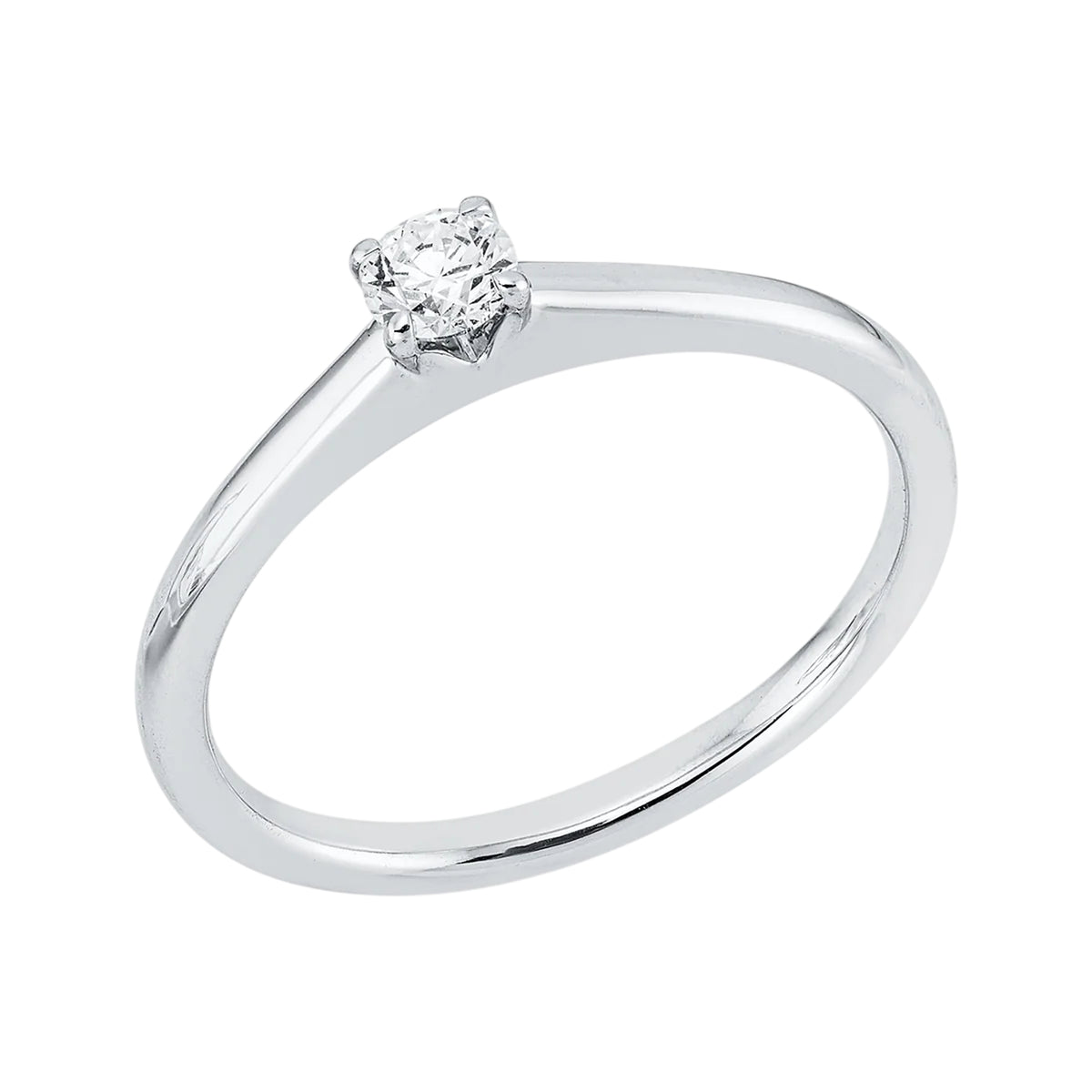 Solitärring 1KE51 aus 18 Karat Weißgold mit Diamant im Brillantschliff 0,18 ct