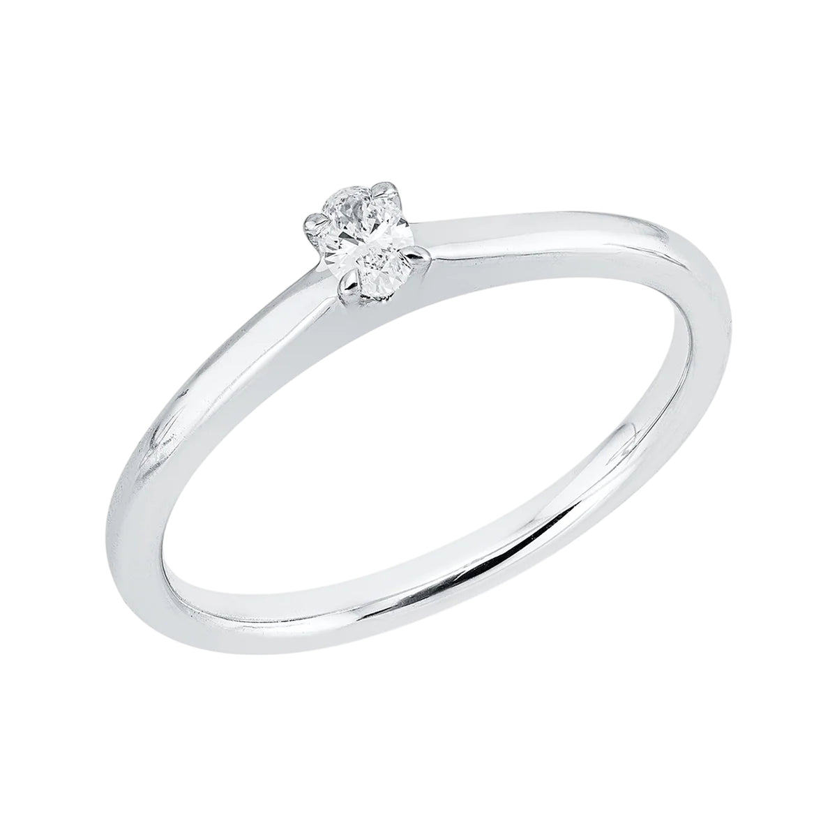 Solitärring 1KE58 aus 18 Karat Weißgold mit ovalem Diamant 0,11 ct Hauptbild