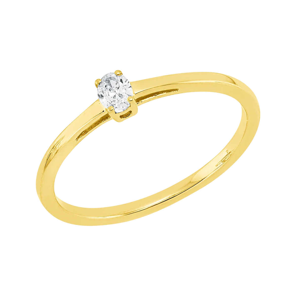 Solitärring 1KG24 aus 18 Karat Gelbgold mit ovalem Diamant 0,11 ct Hauptbild