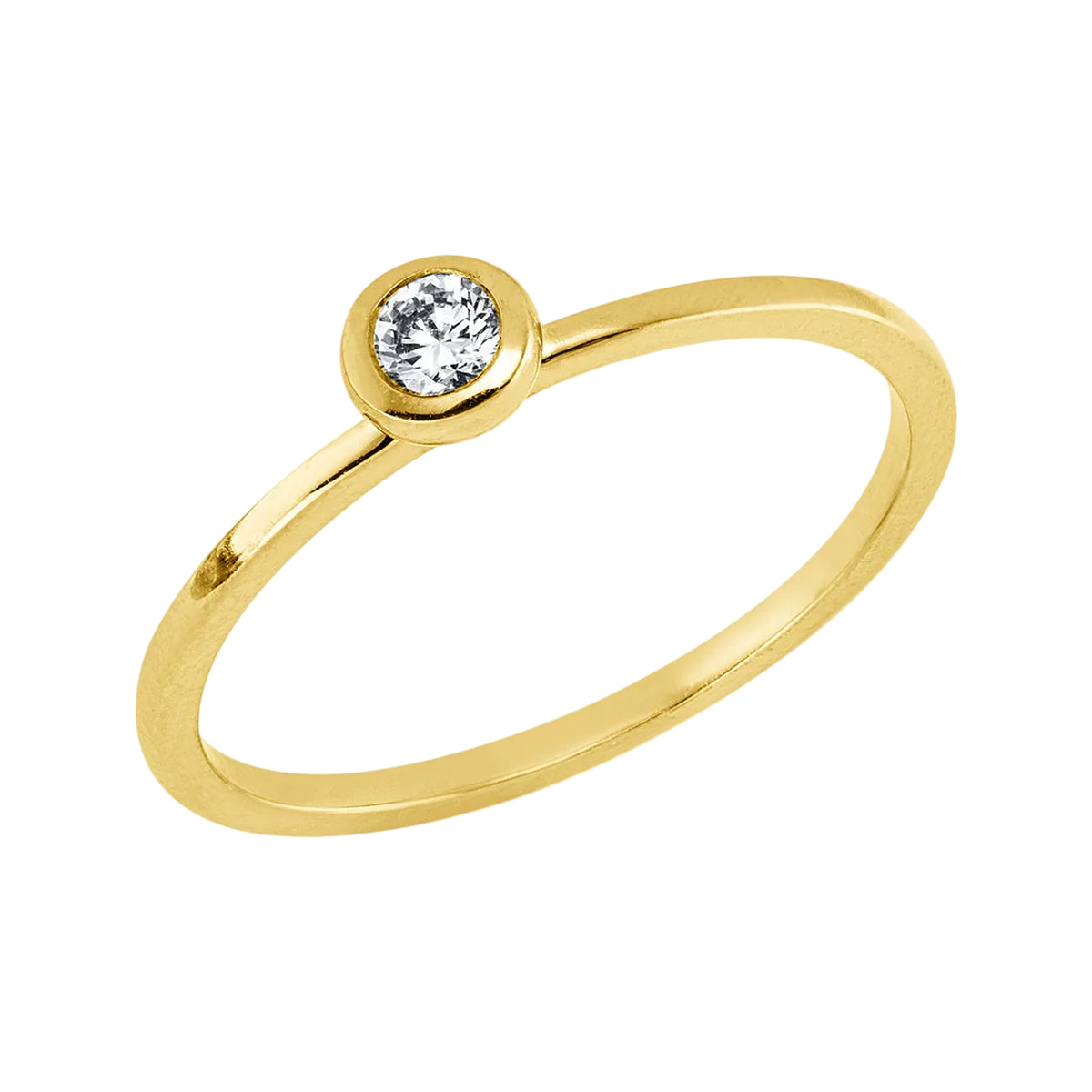 Solitärring 1KK75 aus 18 Karat Gelbgold mit Diaman tim Brillantschliff 0,10ct Hauptbild