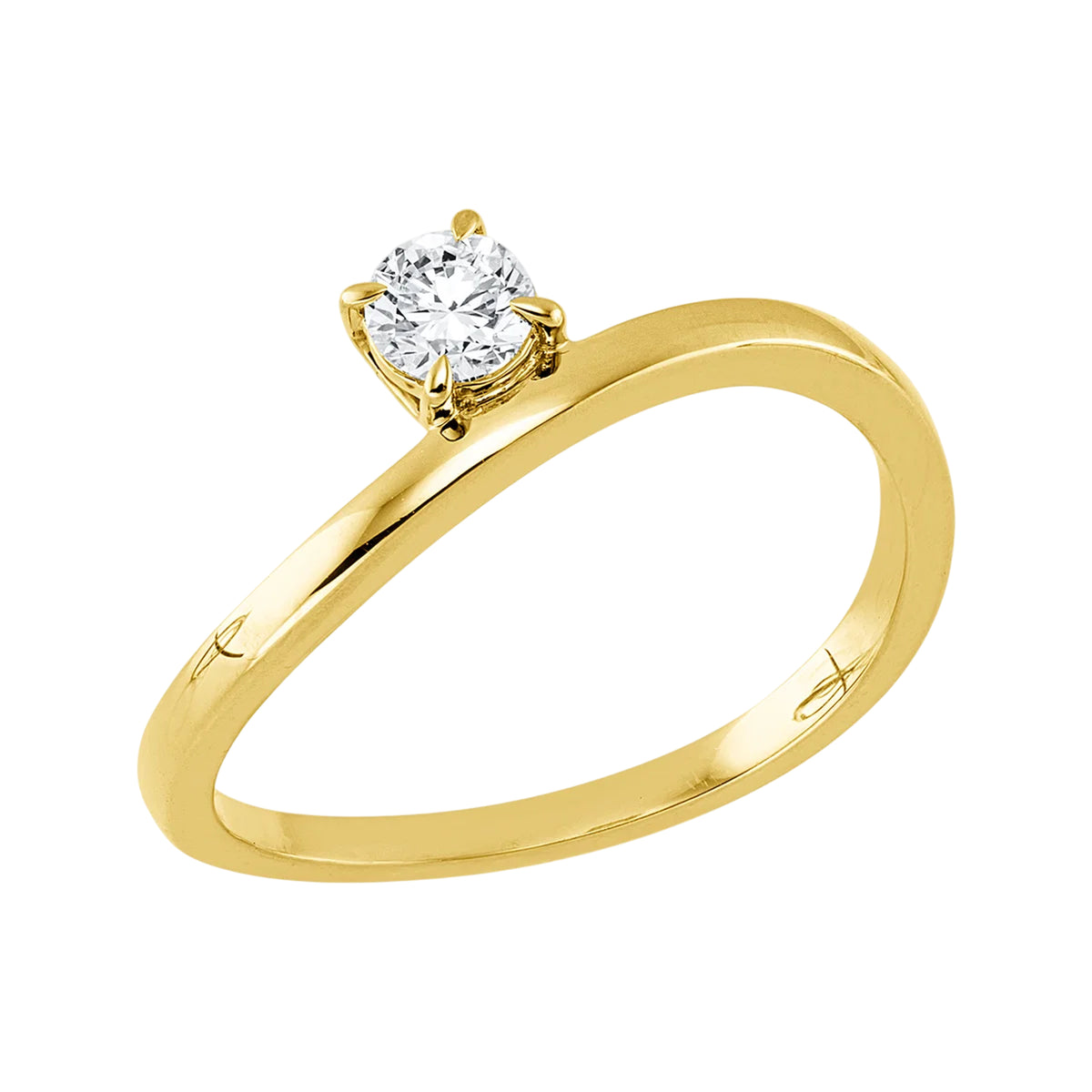 Solitärring 1KQ47 aus 18 Karat Gelbgold mit Diamant im Brillantschliff 0,21ct Hauptbild