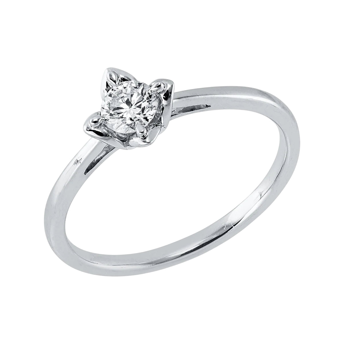 Solitärring 1KT61 aus 18 Karat Weißgold mit Diamant im Brillantschliff 0,27ct