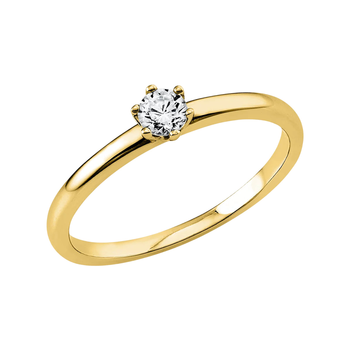 Solitärring 1O322 aus 14 Karat Gelbgold/Weißgold mit Diamant  0,15 ct Hauptbild