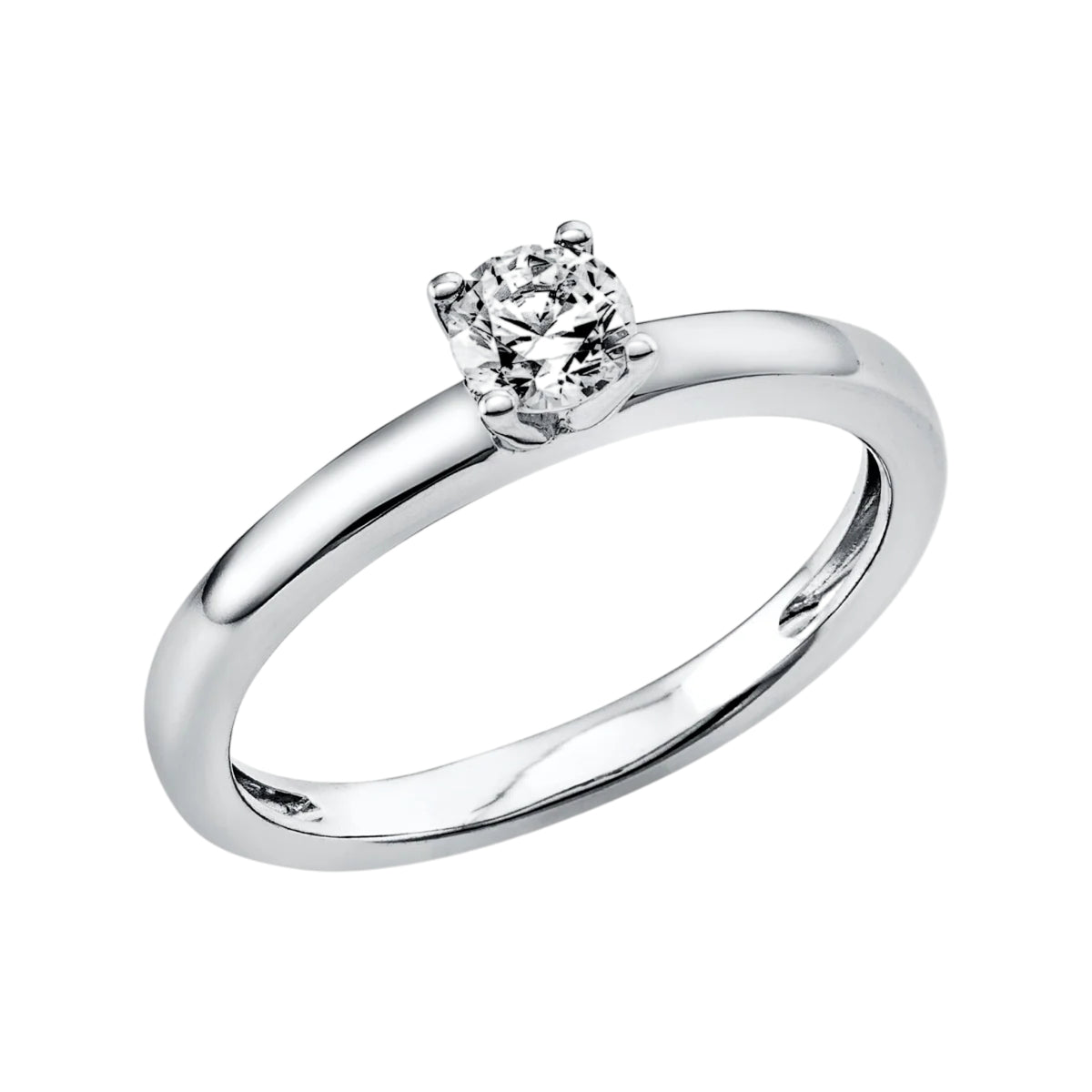 Solitärring 1U523 aus 18 Karat Weißgold mit Diamant 0,30 ct