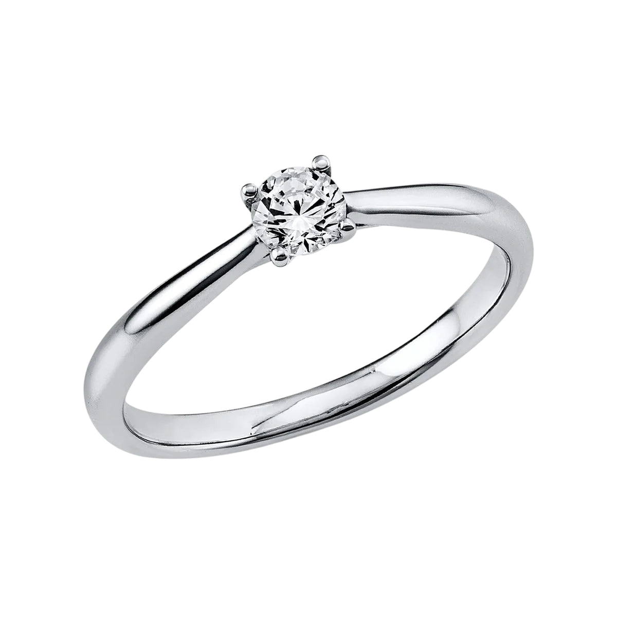 Solitärring 1X683 aus 14 Karat Weißgold mit Diamant 0,20 ct