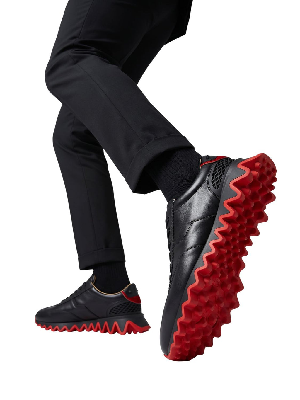 Louboutin Sneakers Herren schwarz rot