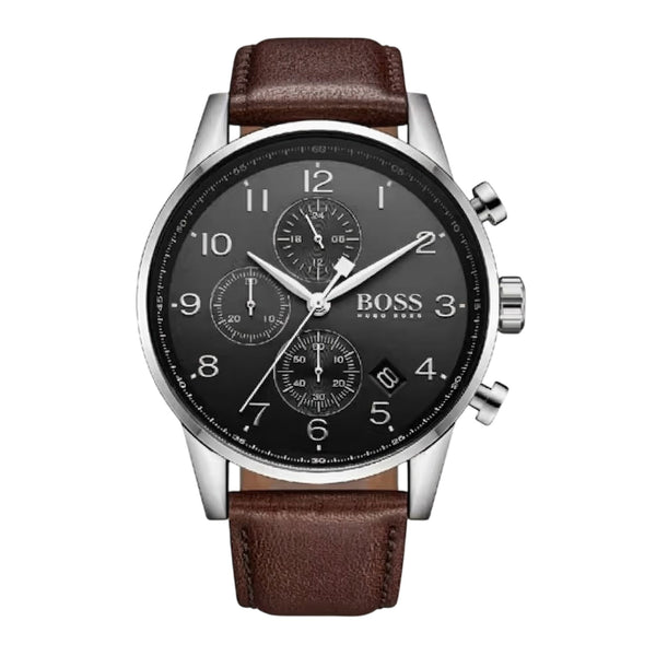 Boss Navigator Herren Chronograph Braun Grau Leder HB1513494