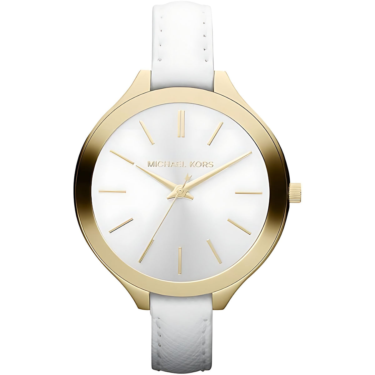Michael Kors Slim Runway Lady Damenuhr gold weiß