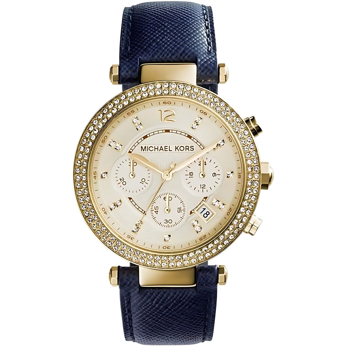 Michael Kors Parker Lady Damenuhr gold blau Hauptbild