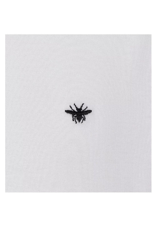 Dior Bienen Stickerei T-Shirt Herren weiß