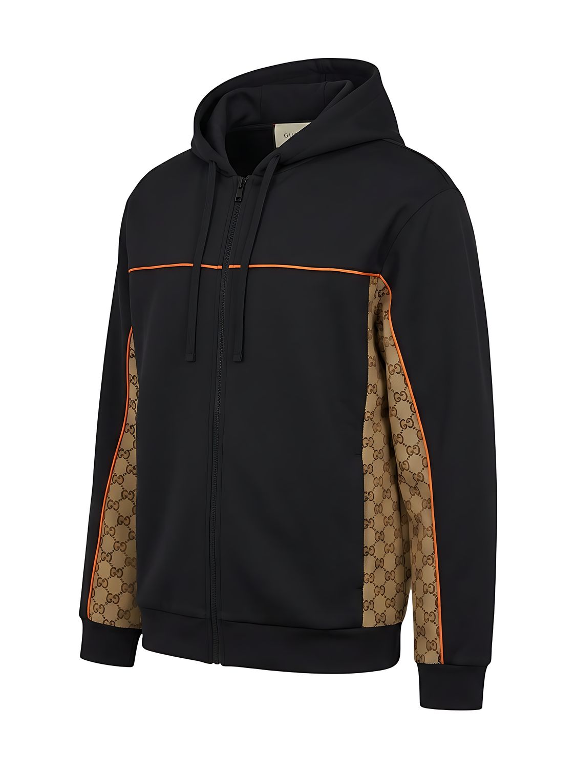 Gucci Cotton Jersey Zip Jacket mit GG Canvas Einsätzen Dunkelgrau Herren Zweitbild