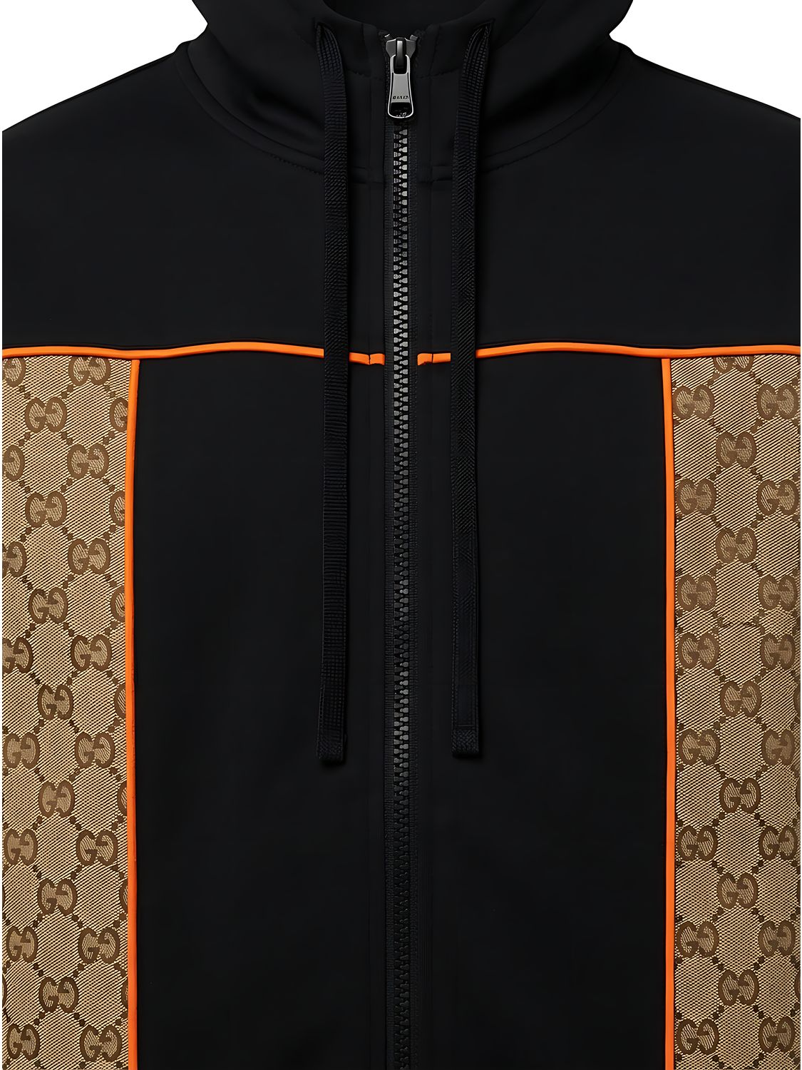 Gucci Cotton Jersey Zip Jacket mit GG Canvas Einsätzen Dunkelgrau Herren