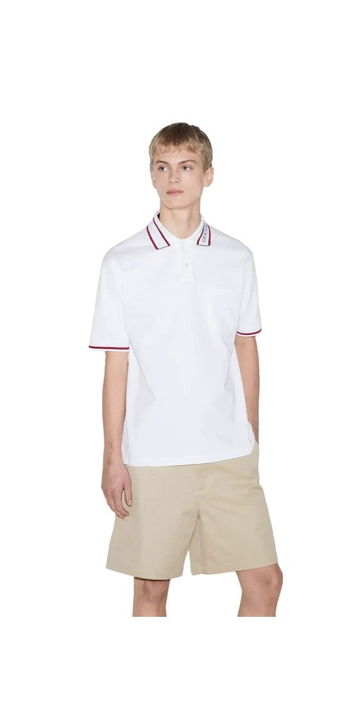 Gucci Polo Shirt aus Baumwolle Weiß Herren Hauptbild