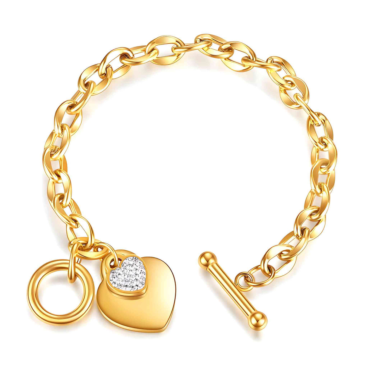 Hearts Armband aus 18K vergoldetem Edelstahl mit Zirkonia Hauptbild