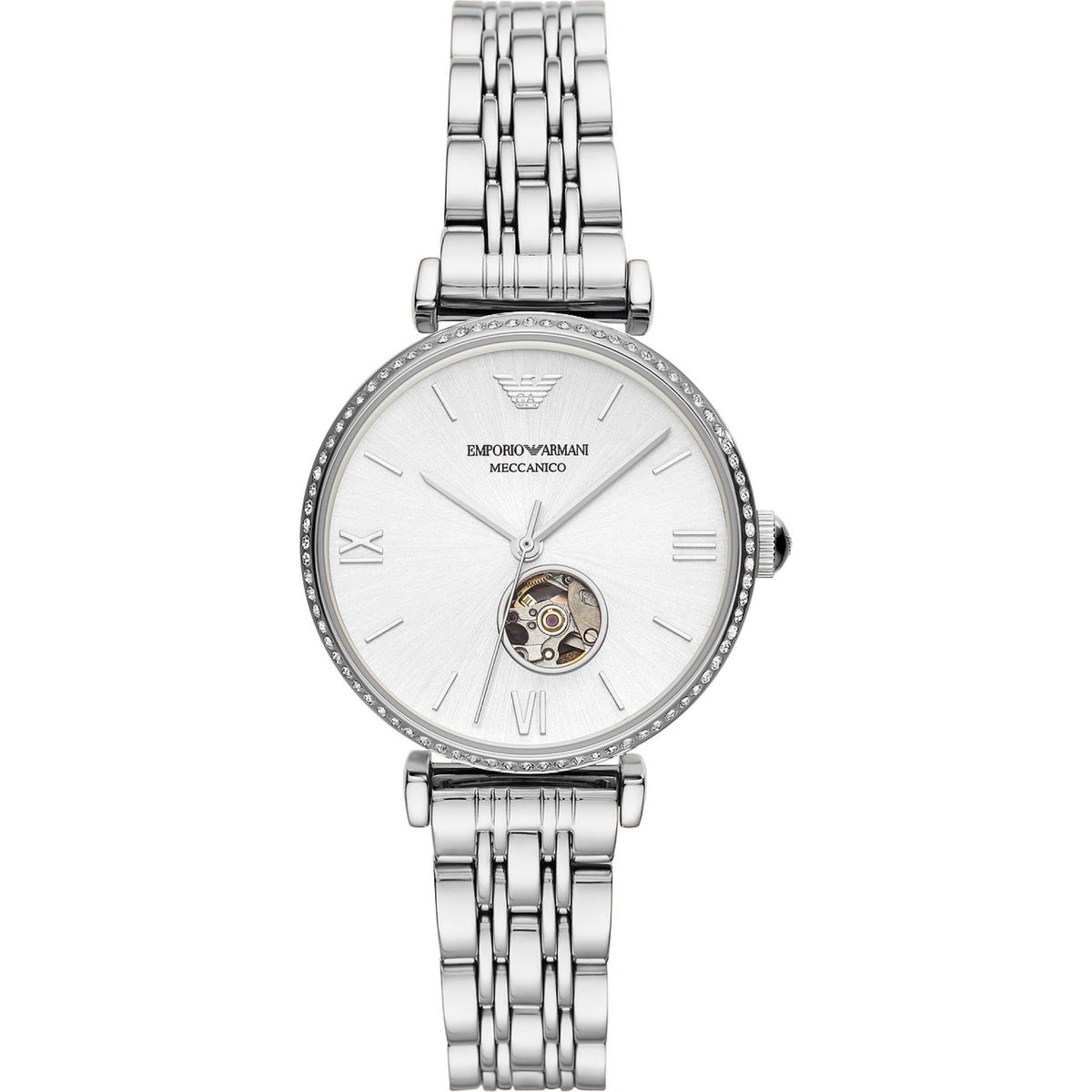 Emporio Armani Meccanico Damenuhr silber Hauptbild