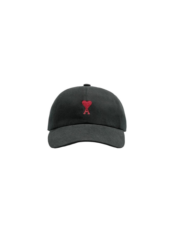 AMI Paris Ami de Coeur Cap aus schwarzer Baumwolle