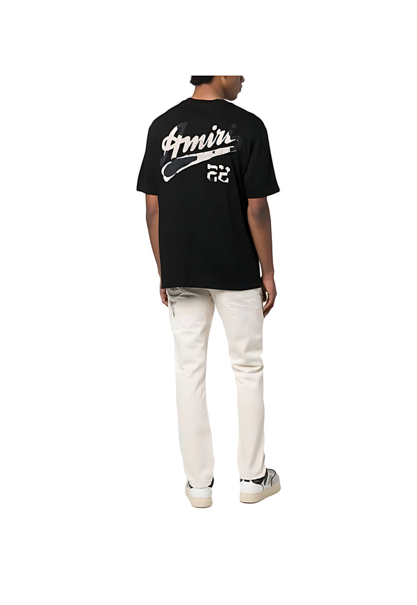 Amiri 22 Logo Print T-Shirt Schwarz Herren